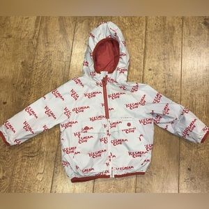 Zara toddler reversible rain jacket ice cream club size 3/4